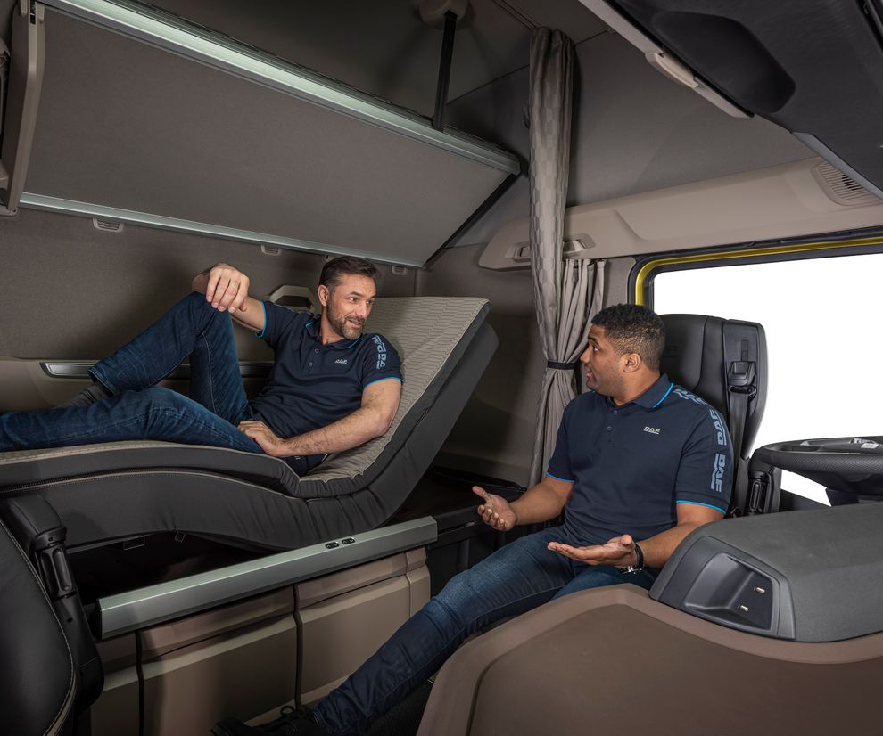 54 Swivel seats and the DAF Relax Bed for unmatched driver comfort